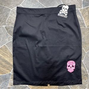 SourPuss Skull Appliqué Skirt